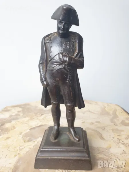 Малка много стара френска чугунена фигура на Наполеон/метална желязна статуетка 19см-1кг, снимка 1