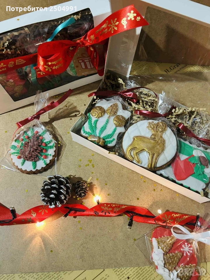 Коледна кутия с домашни меденки, снимка 1