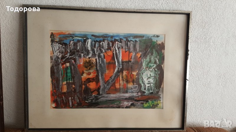 Стар авторски акварел, снимка 1