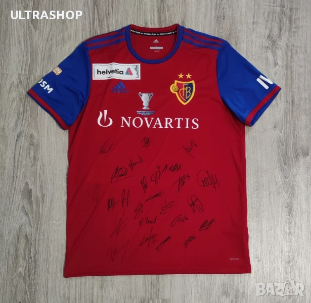 Оригинална футболна фланелка на Базел от финал 2019/20 с автографи FC Basel 2019-20 Home size L, снимка 1