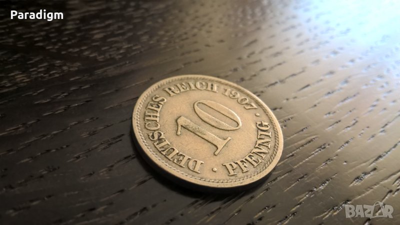 Райх монета - Германия - 10 пфенига | 1907г.; серия А, снимка 1