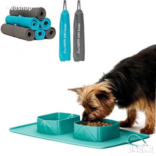 Сгъваеми силиконови купи за домашен любимец Portable pet bowl, снимка 1