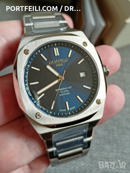  Roamer Stingray, син циферблат, корона на винт, AP естетика, swiss made, КРАСОТА, снимка 1