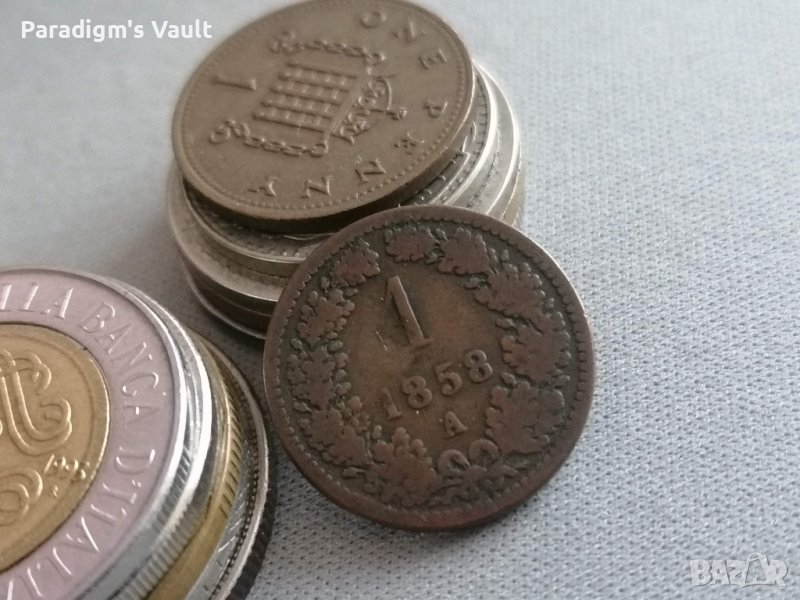Монета - Австро-Унгария - 1 кройцер | 1858г., снимка 1