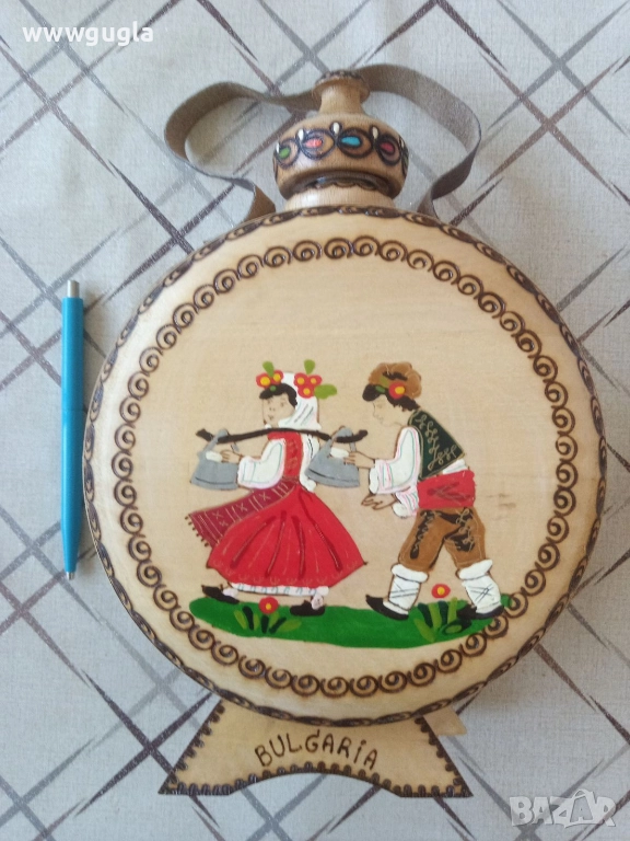 Бъклица с пирография 1л стъкло, снимка 1