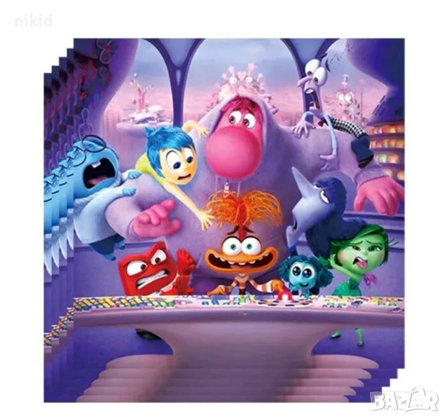 Отвътре Навън Inside Outside 10 бр парти салфетки за рожден ден, снимка 1