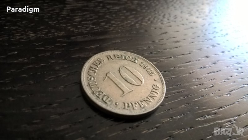 Райх монета - Германия - 10 пфенига | 1915г.; серия D, снимка 1