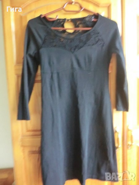 черна рокля с дантелен гръб на Зара, снимка 1