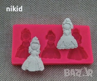 3 принцеси принцеса малка силиконов молд форма фондан декор, снимка 1