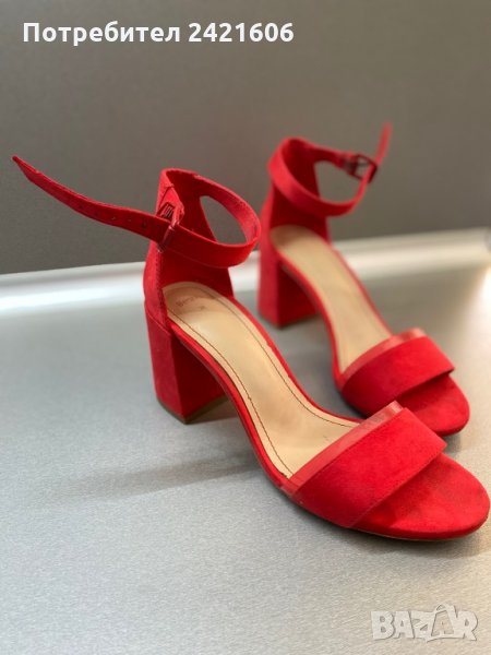 червени обувки с ток MANGO , снимка 1