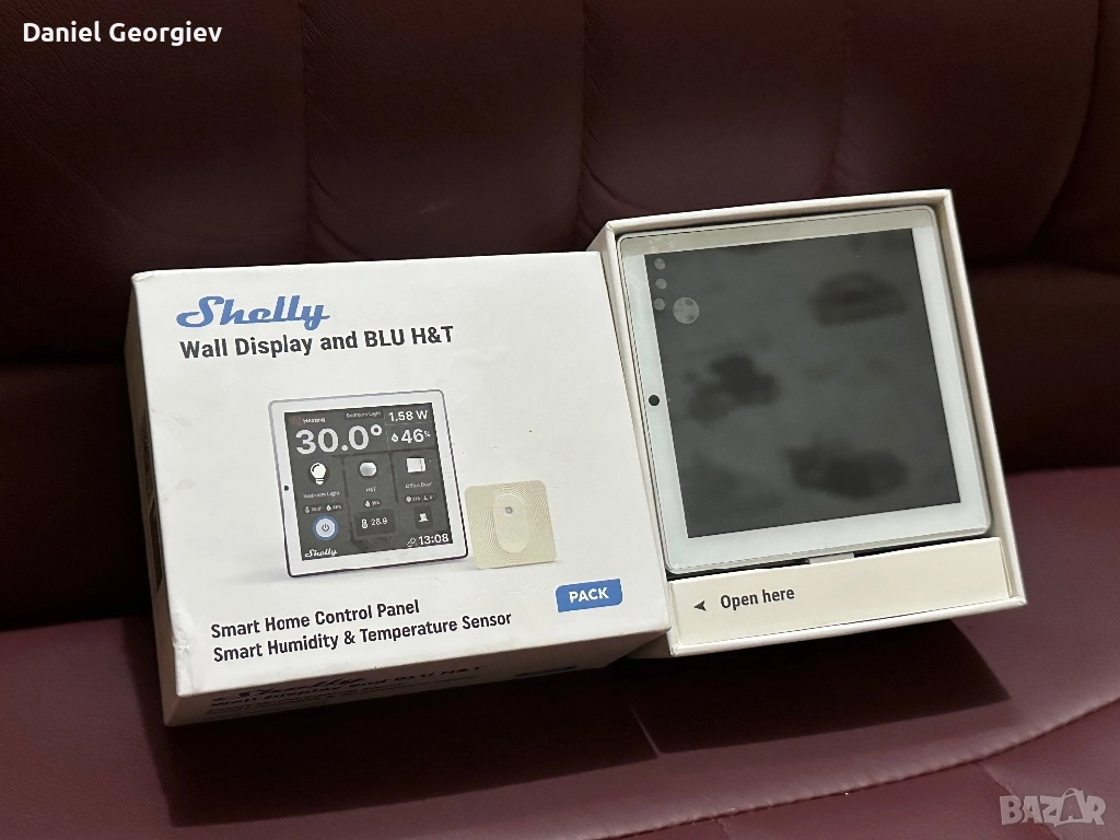 Контролен панел Shelly wall Display and BLU H&T за умен дом ЧИСТО НОВ, снимка 1
