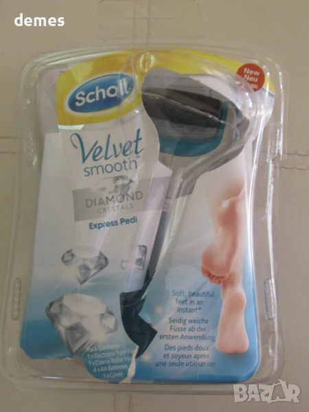 Автоматична пила за пети с диамантени кристали Scholl Velvet, снимка 1