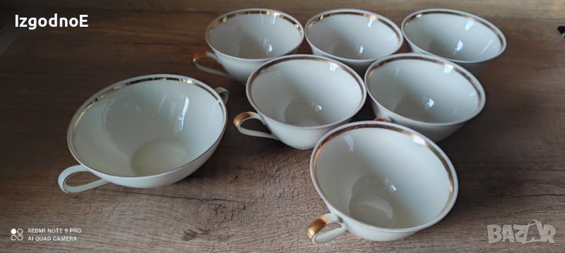 Стар сервиз за кафе от баварски костен порцелан + захарница Hutschenreuther Bavaria , снимка 1