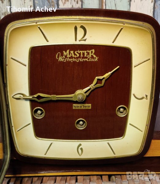 Рядък античен настолен часовник MASTER с Westminster Chime, снимка 1