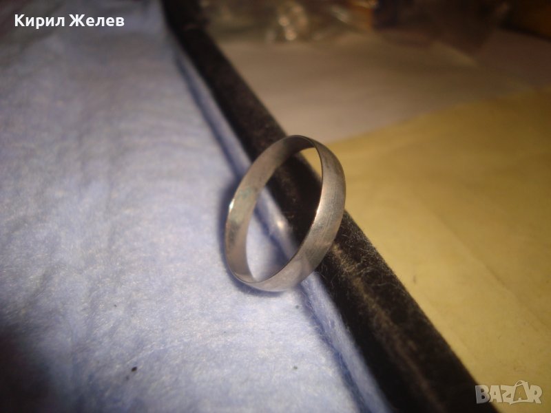 СТИЛНА ПОСРЕБРЕНА СТОМАНЕНА КЛАСИЧЕСКА ХАЛКА ПРЪСТЕН НЕРЪЖДАЕМ 27713, снимка 1