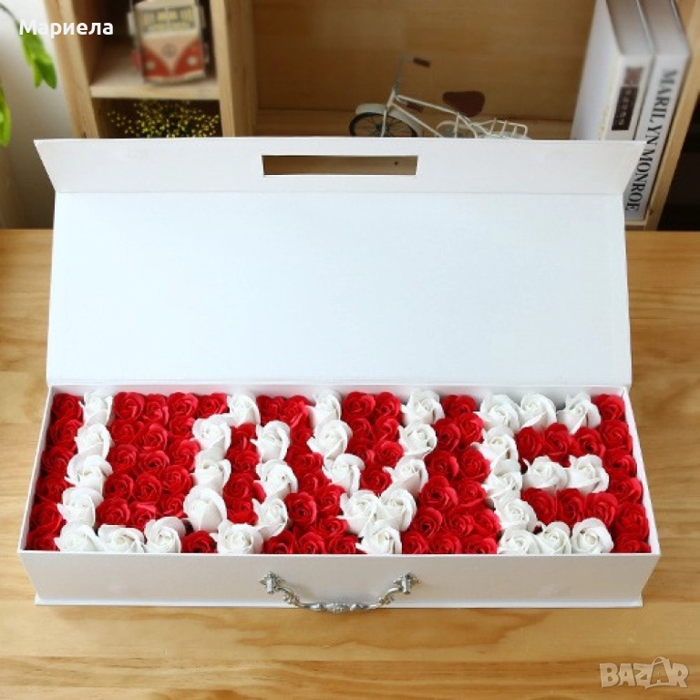 🌹Голяма подаръчна кутия с вечни 520 рози - LOVE BUKET., снимка 1