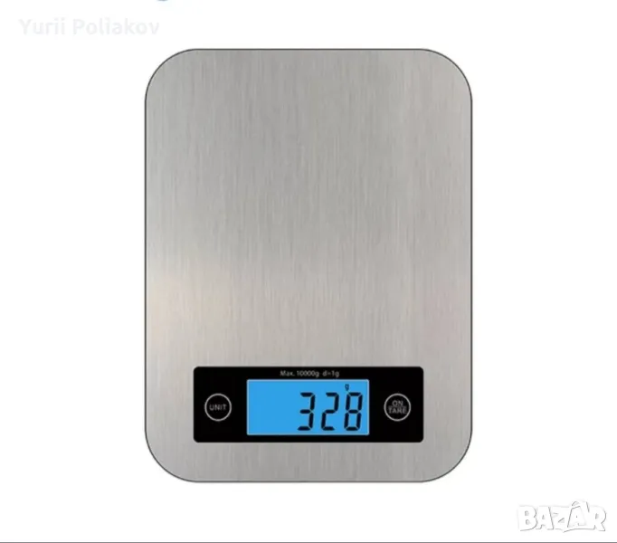 Кухненска везна цифрова неръждаема, до 10 kg, 1g измервания, снимка 1