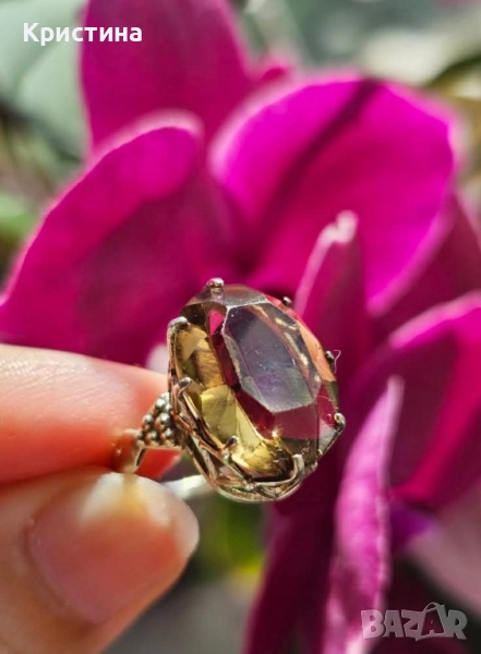 Руски (СССР) сребърен пръстен , снимка 1