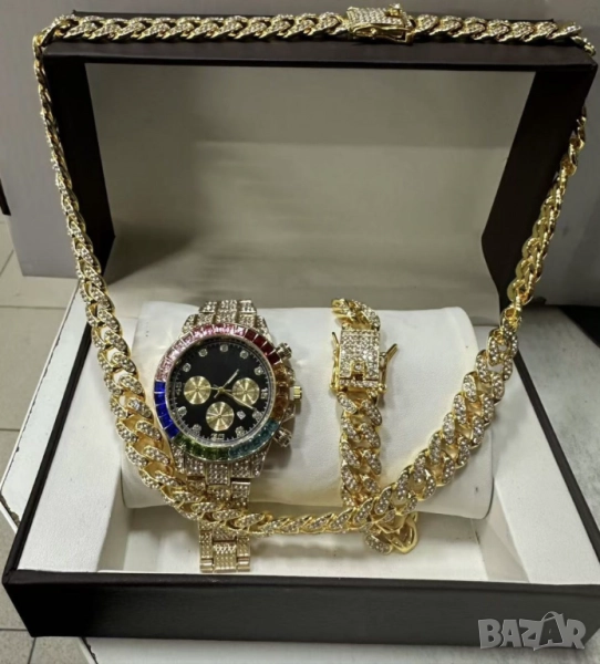 Луксозен комплек бижута,  часовник , гривна и колие, снимка 1