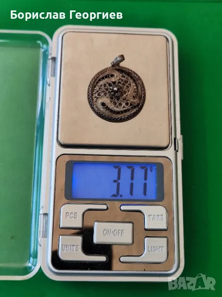 Сребърен медальон филигран, снимка 1