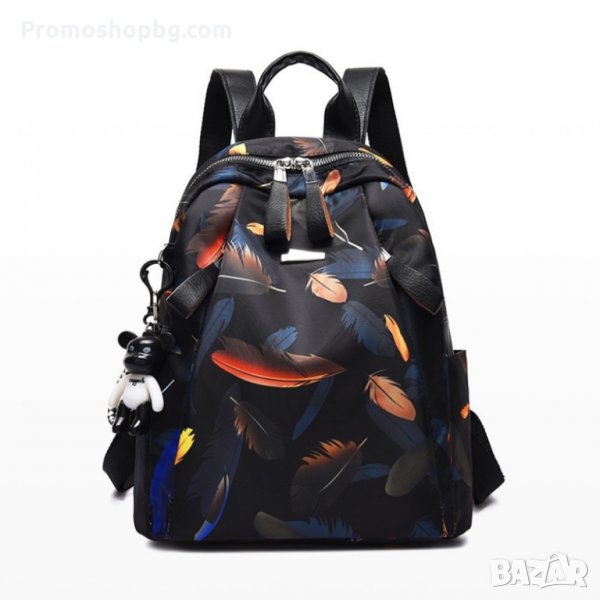 Дамска раница Emma, 3D Принт, Черна, снимка 1