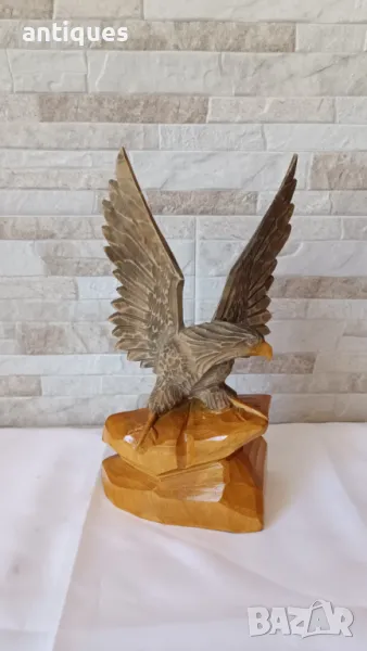 Стара дърворезба - Орел - 26см, снимка 1