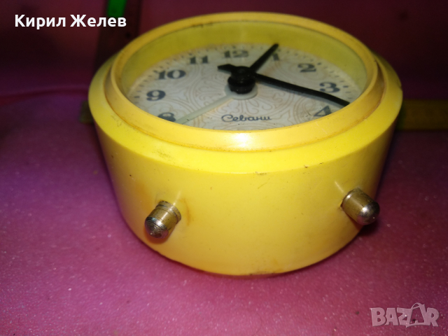 СЕВАНИ Стар РЯДЪК КОЛЕКЦИОНЕРСКИ РУСКИ БУДИЛНИК МЕХАНИЧЕН НАСТОЛЕН ЧАСОВНИК СЕВАНИ СССР 43709, снимка 7 - Антикварни и старинни предмети - 44549035