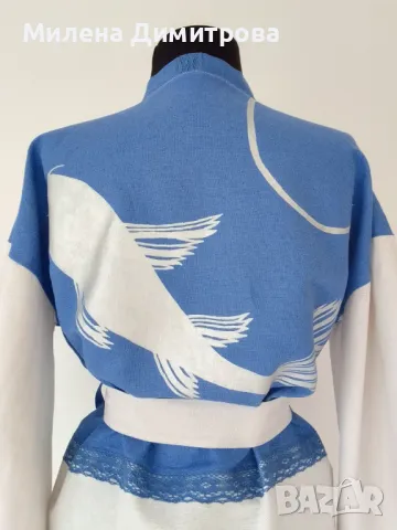 Ръчно рисувано памучно кимоно , снимка 6 - Туники - 48865564