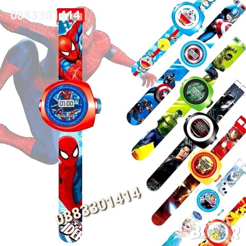 Детски часовник Проектор Спайдермен Пикачу Трансформърс Фенер , снимка 2 - Други - 44193934