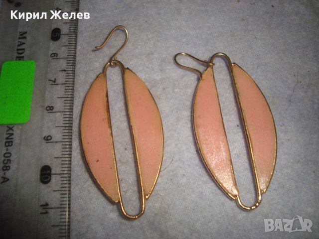 ЧИФТ ВИНТИДЖ АР ДЕКО СТИЛ СТАРИ с ПОЗЛАТА ОБЕЦИ от ПОЛИМЕРНА ГЛИНА ХЕНД МЕЙД БИЖУ 31379, снимка 3 - Обеци - 38056008