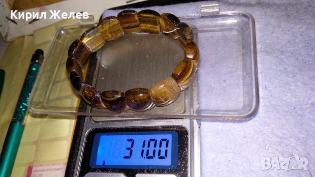 СТИЛНА ФЕШЪН АРТ ХЕНД МЕЙД РАЗТЕГАТЕЛНА ЛАСТИЧНА ГРИВНА от ТИГРОВО ОКО КАМЪНИ 34314, снимка 2 - Гривни - 38949679