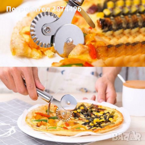 2997 Метален двуролков нож за пица, снимка 4 - Други стоки за дома - 35356872