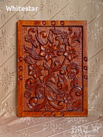 Дърворезба пано "Летни цветове"