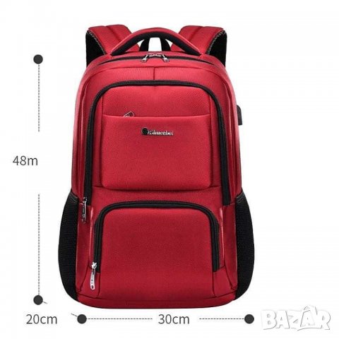 Раница за лаптоп с USB порт, бизнес раница за преносим компютър, черна раница за лаптоп 17.3 инча , снимка 6 - Раници - 38495572