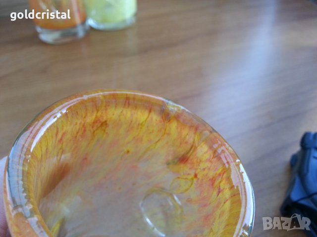 Стъклени чаши цветно стъкло , снимка 5 - Антикварни и старинни предмети - 38195299