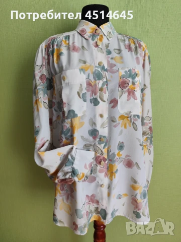 Елегантна дамска блуза с флорални мотиви 