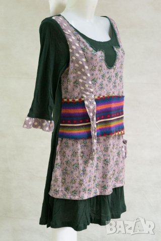 Многоцветна рокля от памук с връзка Ian Mosh - 2XL, снимка 3 - Рокли - 42820364