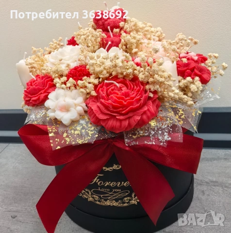 Букет от соев восък , снимка 3 - Подаръци за жени - 54251911