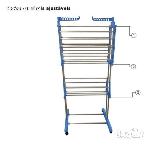 Сгъваем сушилник за дрехи на колелца – практична стойка за сушене на пране