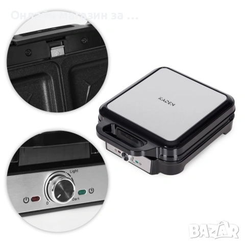 Уред за сандвичи 3в1 KADEN, 1200W, грил, тостер, черен, 28x35x10,5см, снимка 9 - Тостери - 53380209