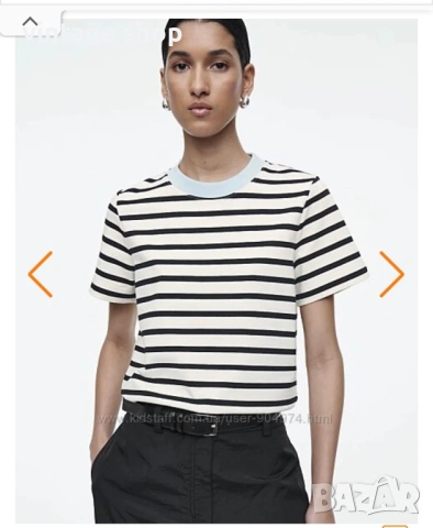 Тениска тип crop top Cos райе, снимка 7 - Тениски - 54244448