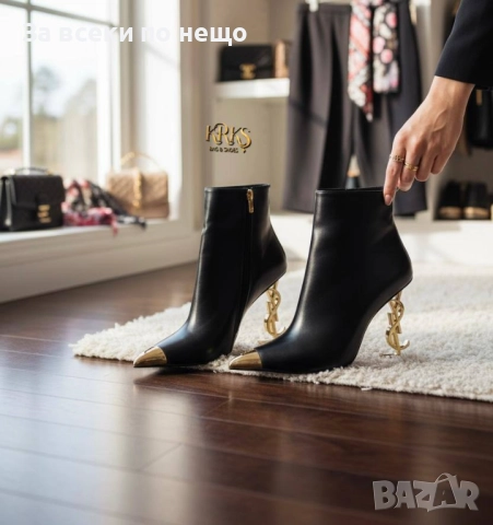 Yves Saint Laurent Дамски Боти На Ток С Метален Детайл Код SK294