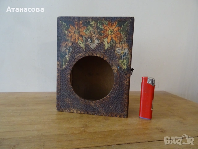 Дървена кутия за стена за будилник часовник 1920 г #2