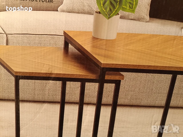 НОВ Комплект помощни маси от 2 - 33,5 x 33,5 x 36 см и 37,5 x 37,5 x 40 см, снимка 3 - Маси - 50555718