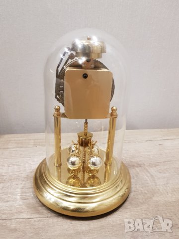 Немски настолен кварцов часовник с колба и с гонг, снимка 5 - Антикварни и старинни предмети - 38333343