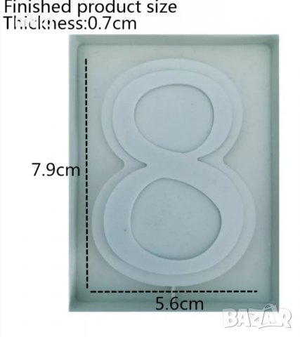 Цифра 8 число за клечка близалки осми Март силиконов молд форма фондан шоколад , снимка 5 - Форми - 35395411