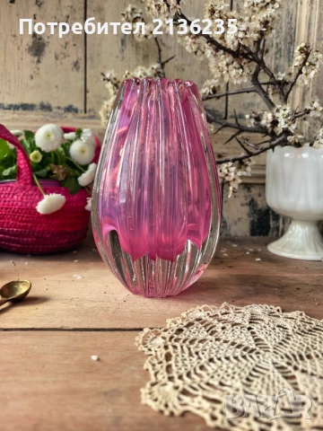 Ваза мурано, снимка 4 - Антикварни и старинни предмети - 54095564