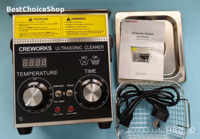 Ултразвуково Почистващо Устройство / Вана 2L Неръждаема Стомана 60W с Таймер, снимка 5 - Друга електроника - 53105199