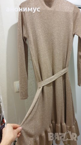 Рокля с ламе, снимка 3 - Рокли - 31382595