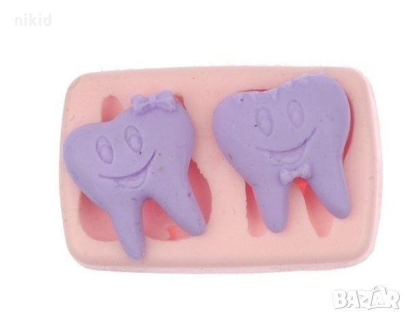 Зъб Първо Зъбче с усмивка корен силиконов молд форма калъп фондан шоколад гипс , снимка 3 - Форми - 30263769